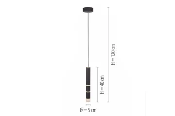 Loftlampe Pure Vega - 12x120x12 cm, Sort - Belysning - Lamper & indendørsbelysning - Loftlampe - Pendellamper & hængelamper