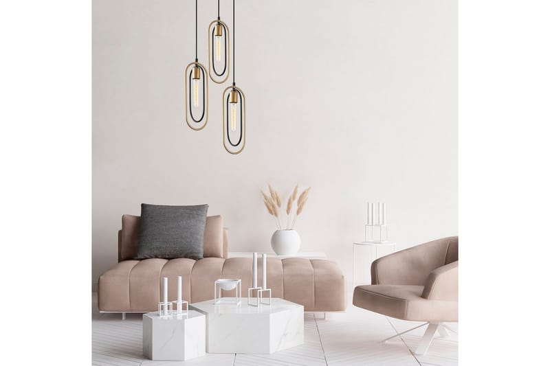 Loftlampe Pindor Thre Sort / Rany - Guld/Sort - Belysning - Lamper & indendørsbelysning - Loftlampe - Pendellamper & hængelamper