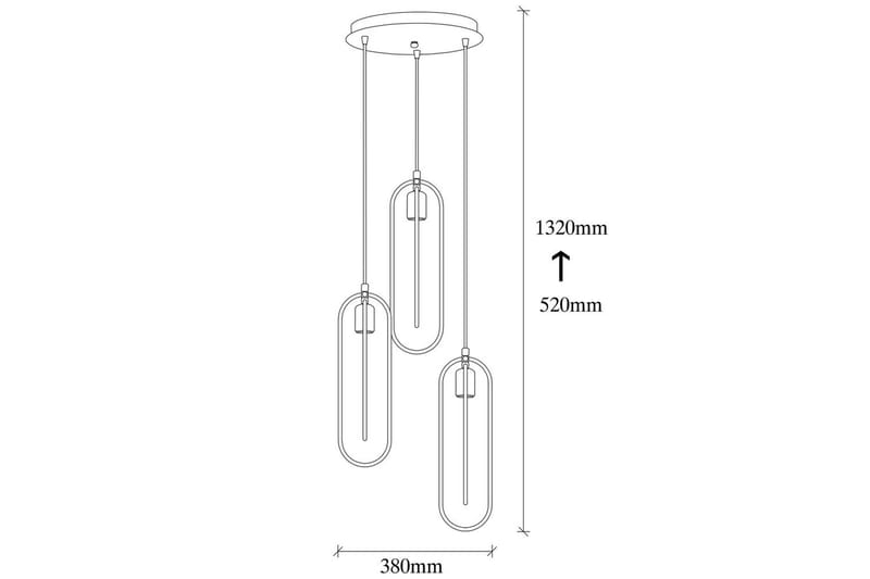 Loftlampe Pindor Thre Sort / Rany - Guld/Sort - Belysning - Lamper & indendørsbelysning - Loftlampe - Pendellamper & hængelamper