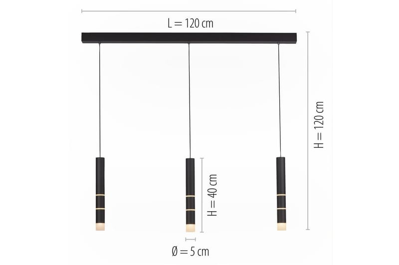 Loftlampe Pure Vega - 5x120x120 cm, Sort - Belysning - Lamper & indendørsbelysning - Loftlampe - Pendellamper & hængelamper