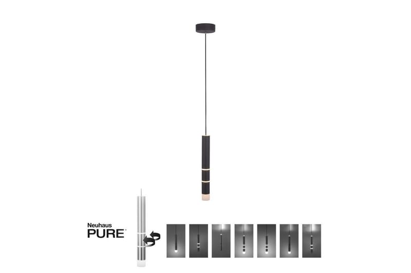 Loftlampe Pure Vega - 12x120x12 cm, Sort - Belysning - Lamper & indendørsbelysning - Loftlampe - Pendellamper & hængelamper