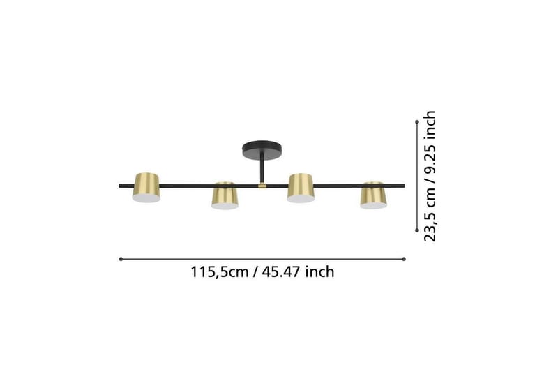 Loftpendel Eglo Altamira Sort/Messing - Belysning - Lamper & indendørsbelysning - Loftlampe - Pendellamper & hængelamper