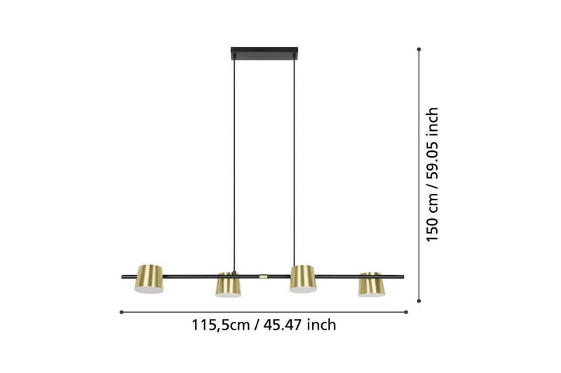 Loftpendel Eglo Altamira Sort/Messing - Belysning - Lamper & indendørsbelysning - Loftlampe - Pendellamper & hængelamper