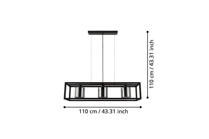 Loftpendel Eglo Brisling Sort/Transparent Ramme med 3 Lamper - Belysning - Lamper & indendørsbelysning - Loftlampe - Pendellamper & hængelamper