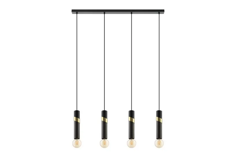 Loftpendel Eglo Cedral Sort/Messing med 4 Lamper, undefined