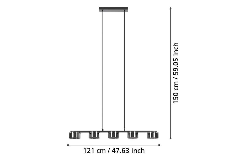 Loftpendel Eglo Copillos Sort/Transparent med 5 Lamper - Belysning - Lamper & indendørsbelysning - Loftlampe - Pendellamper & hængelamper