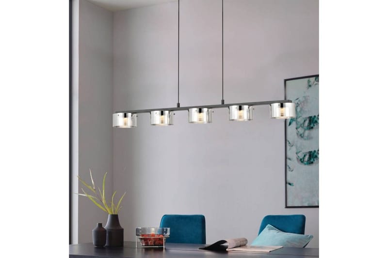Loftpendel Eglo Copillos Sort/Transparent med 5 Lamper - Belysning - Lamper & indendørsbelysning - Loftlampe - Pendellamper & hængelamper
