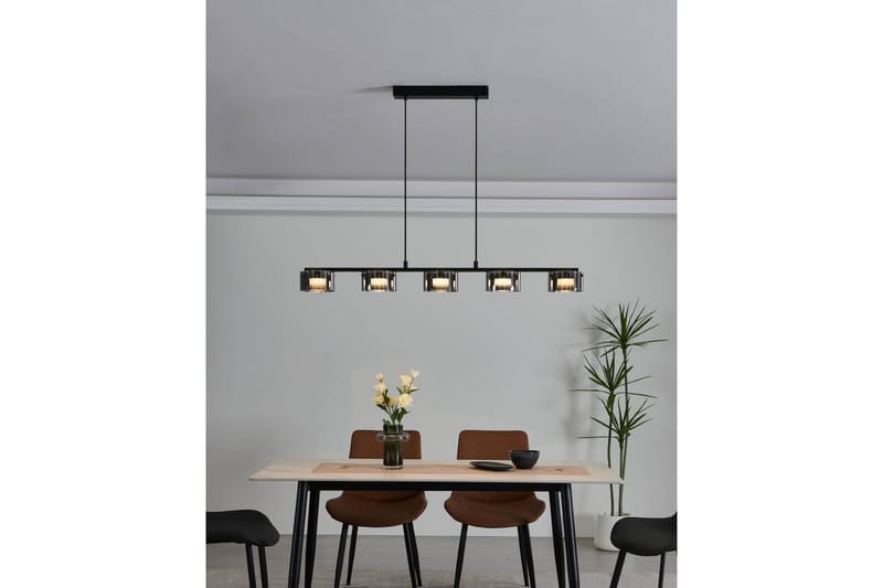 Loftpendel Eglo Copillos Sort/Transparent med 5 Lamper - Belysning - Lamper & indendørsbelysning - Loftlampe - Pendellamper & hængelamper