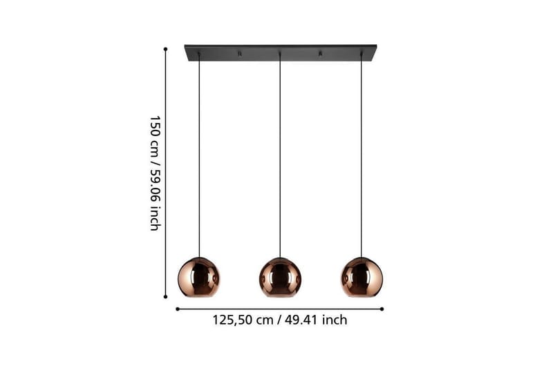 Loftpendel Eglo Cordoba Sort/Kobber med 3 Lamper - Belysning - Lamper & indendørsbelysning - Loftlampe - Pendellamper & hængelamper