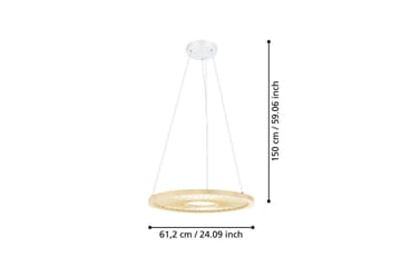 Loftpendel Eglo Dehesa Rondel Hvid/Natur - Belysning - Lamper & indendørsbelysning - Loftlampe - Pendellamper & hængelamper