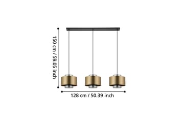 Loftpendel Eglo Duglia Transparent/Guld med 3 Lamper - Belysning - Lamper & indendørsbelysning - Loftlampe - Pendellamper & hængelamper