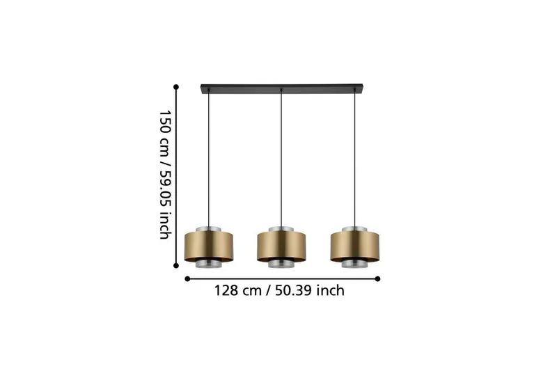 Loftpendel Eglo Duglia Transparent/Guld med 3 Lamper - Belysning - Lamper & indendørsbelysning - Loftlampe - Pendellamper & hængelamper