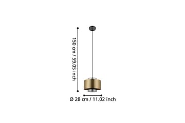 Loftpendel Eglo Duglia Transparent/Guld - Belysning - Lamper & indendørsbelysning - Loftlampe - Pendellamper & hængelamper