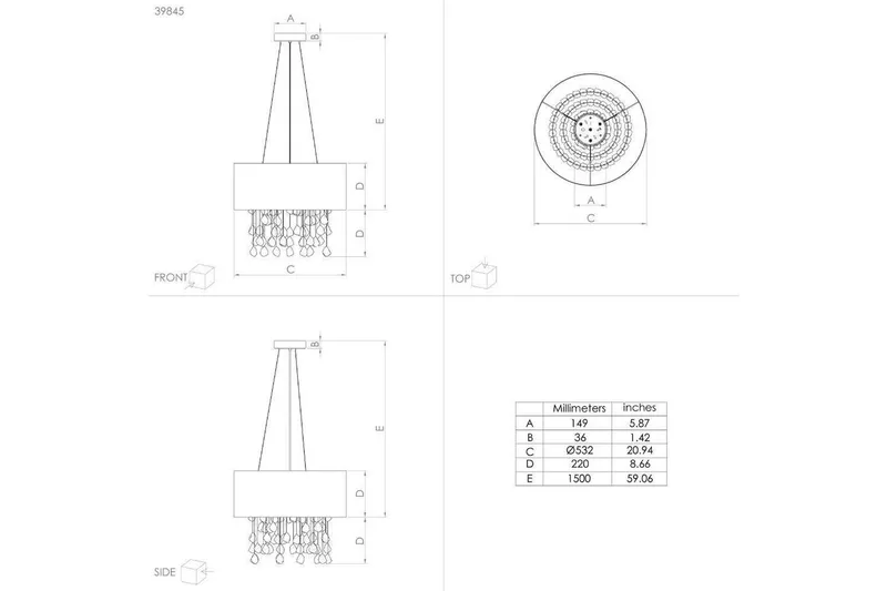 Loftpendel Eglo Escuela Sort - Belysning - Lamper & indendørsbelysning - Loftlampe - Pendellamper & hængelamper