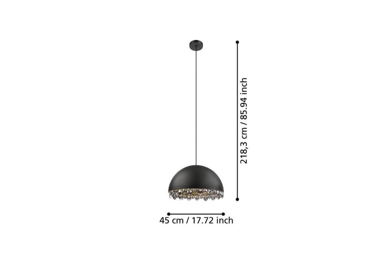Loftpendel Eglo Gaetano 2 Sort/Guld Krystal - Belysning - Lamper & indendørsbelysning - Loftlampe - Pendellamper & hængelamper