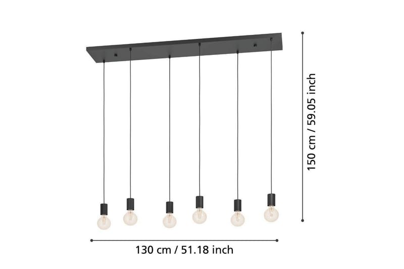 Loftpendel Eglo Huebro Sort med 6 Lamper - Belysning - Lamper & indendørsbelysning - Loftlampe - Pendellamper & hængelamper