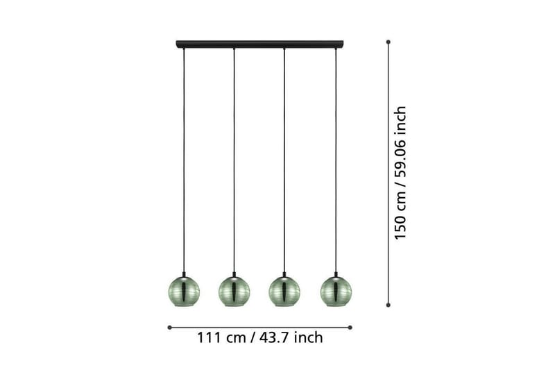 Loftpendel Eglo Lemorieta Sort/Guld med 4 Lamper - Belysning - Lamper & indendørsbelysning - Loftlampe - Pendellamper & hængelamper