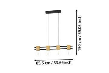 Loftpendel Eglo Levantara Sort/Træ med 4 Lamper - Belysning - Lamper & indendørsbelysning - Loftlampe - Pendellamper & hængelamper