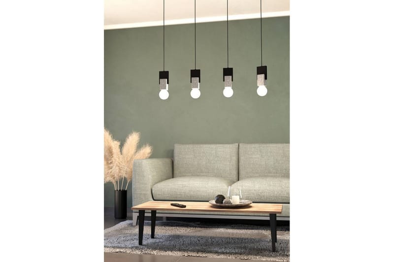 Loftpendel Eglo Lobatia med 4 Lyskilder - Sort/Grå/Hvid - Belysning - Lamper & indendørsbelysning - Loftlampe - Pendellamper & hængelamper