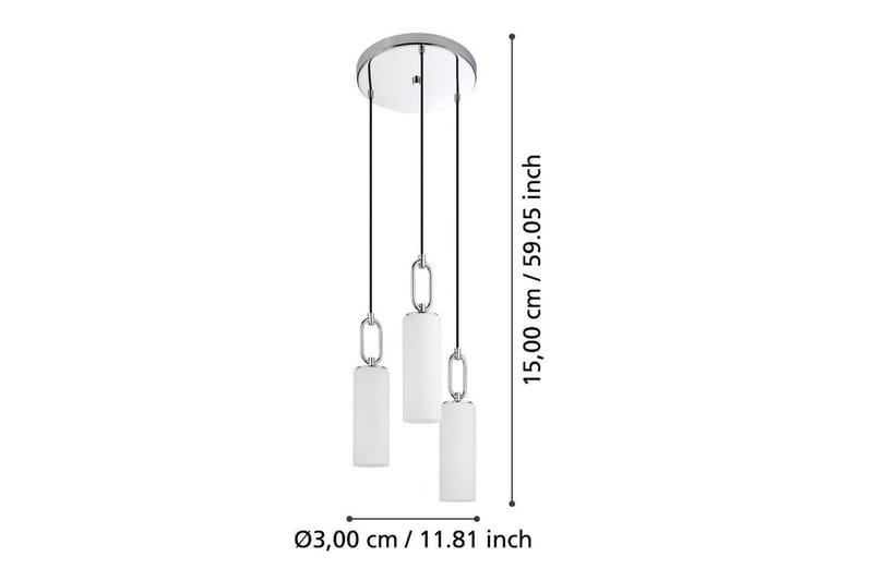 Loftpendel Eglo Majana Opalhvid/Krom Rundel med 3 Lamper - Belysning - Lamper & indendørsbelysning - Loftlampe - Pendellamper & hængelamper