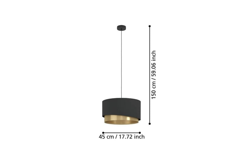 Loftpendel Eglo Manderline Sort/Messing 45 cm - 45 cm - Belysning - Lamper & indendørsbelysning - Loftlampe - Pendellamper & hængelamper