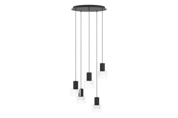 Loftpendel Eglo Molineros Sort/Transparent Rundel med 5 Lamper - Belysning - Lamper & indendørsbelysning - Loftlampe - Pendellamper & hængelamper