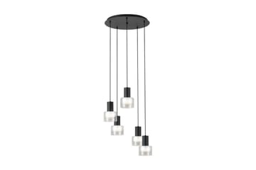 Loftpendel Eglo Molineros Sort/Transparent Rundel med 5 Lamper - Belysning - Lamper & indendørsbelysning - Loftlampe - Pendellamper & hængelamper