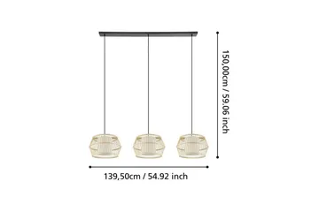Loftpendel Eglo Monterroso Natur med 3 Lamper - Belysning - Lamper & indendørsbelysning - Loftlampe - Pendellamper & hængelamper