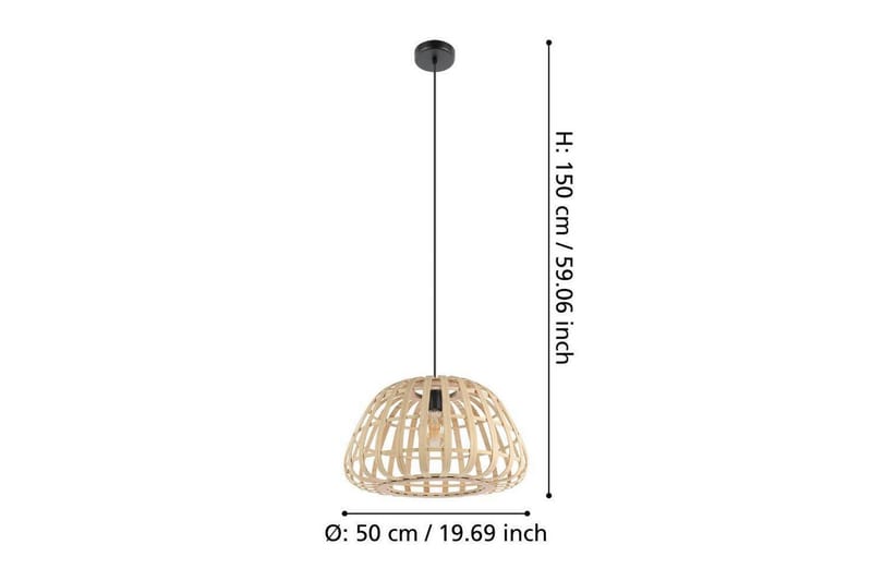 Loftpendel Eglo Montezuelo Træ 50 cm - 50 cm - Belysning - Lamper & indendørsbelysning - Loftlampe - Pendellamper & hængelamper