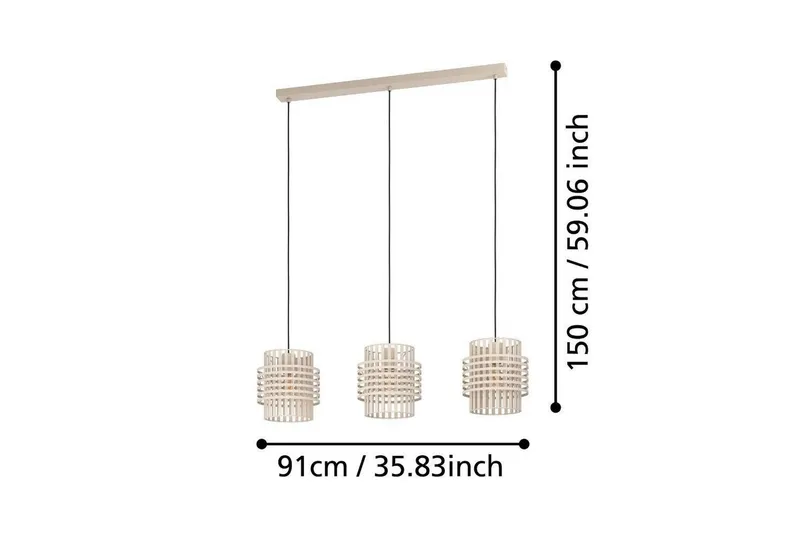 Loftpendel Eglo Oltamar Sand med 3 Lamper - Belysning - Lamper & indendørsbelysning - Loftlampe - Pendellamper & hængelamper