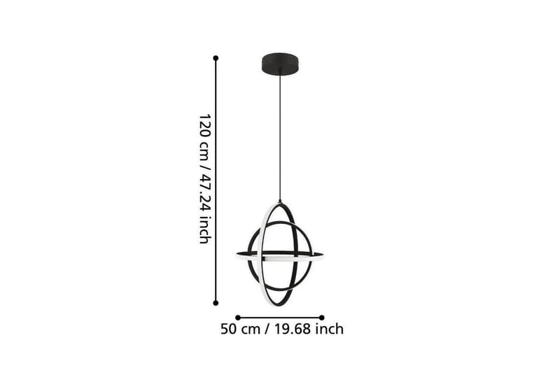 Loftpendel Eglo Retornio Sort/Hvid 50 cm - 50 cm - Belysning - Lamper & indendørsbelysning - Loftlampe - Pendellamper & hængelamper