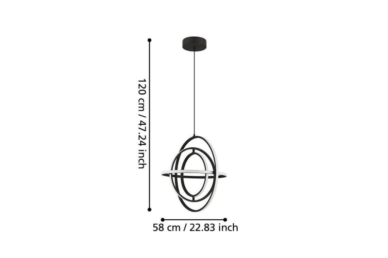 Loftpendel Eglo Retornio Sort/Hvid 58 cm - 58 cm - Belysning - Lamper & indendørsbelysning - Loftlampe - Pendellamper & hængelamper