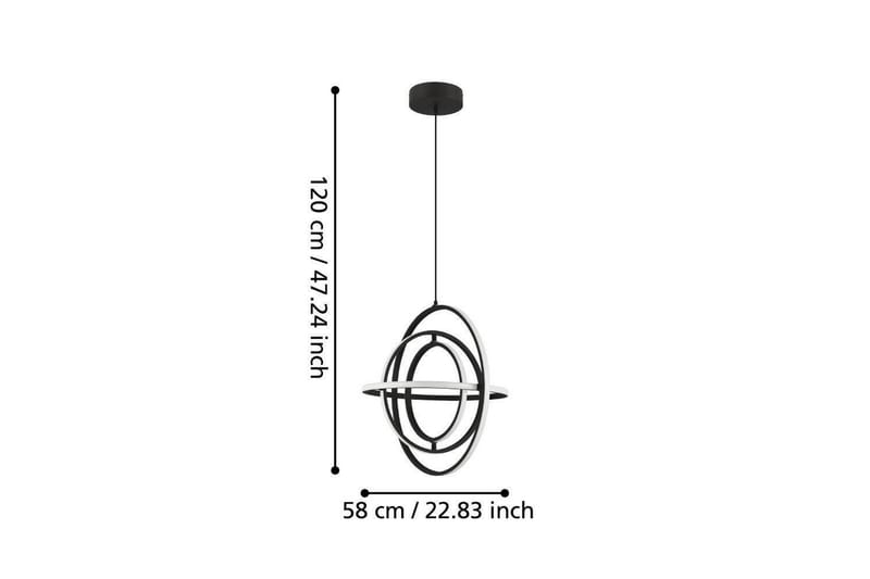 Loftpendel Eglo Retornio Sort/Hvid 58 cm - 58 cm - Belysning - Lamper & indendørsbelysning - Loftlampe - Pendellamper & hængelamper