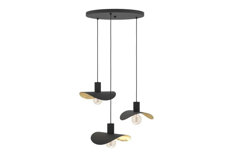 Loftpendel Eglo Saceda Sort/Guld Rundt med 3 Lamper - Belysning - Lamper & indendørsbelysning - Loftlampe - Pendellamper & hængelamper