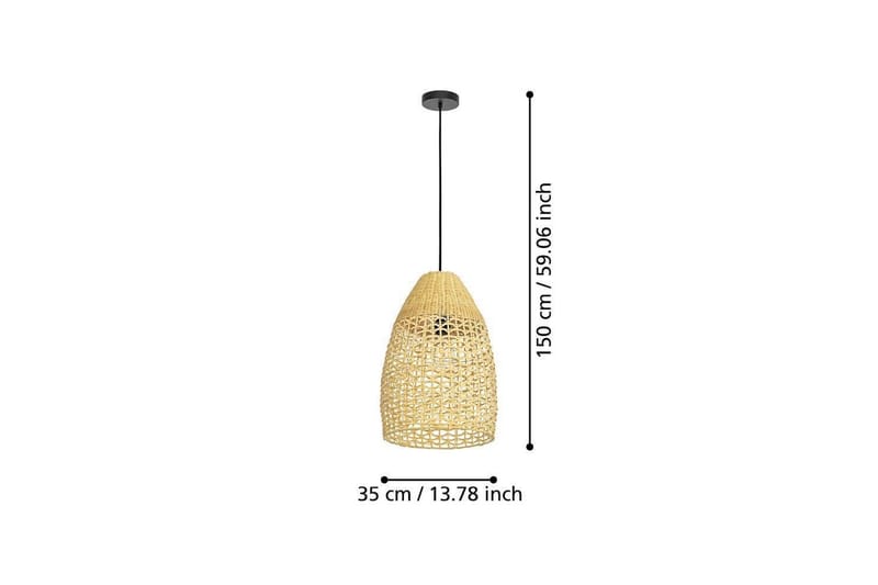Loftpendel Eglo Sambucona Træ/Sort 35 cm - 35 cm - Belysning - Lamper & indendørsbelysning - Loftlampe - Pendellamper & hængelamper