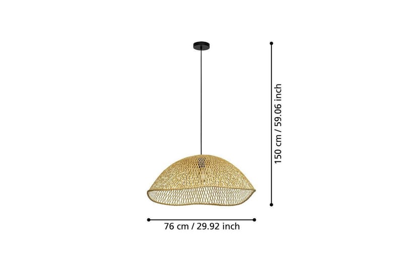 Loftpendel Eglo Sambucona Træ/Sort 72 cm - 72 cm - Belysning - Lamper & indendørsbelysning - Loftlampe - Pendellamper & hængelamper