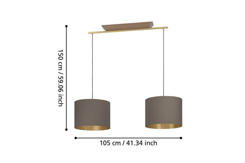 Loftpendel Eglo Santandria Cappuccino med 2 Lamper - Belysning - Lamper & indendørsbelysning - Loftlampe - Pendellamper & hængelamper