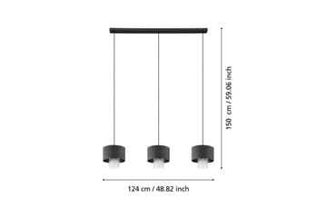 Loftpendel Eglo Sapuara Sort Krystal med 3 Lamper - Belysning - Lamper & indendørsbelysning - Loftlampe - Pendellamper & hængelamper