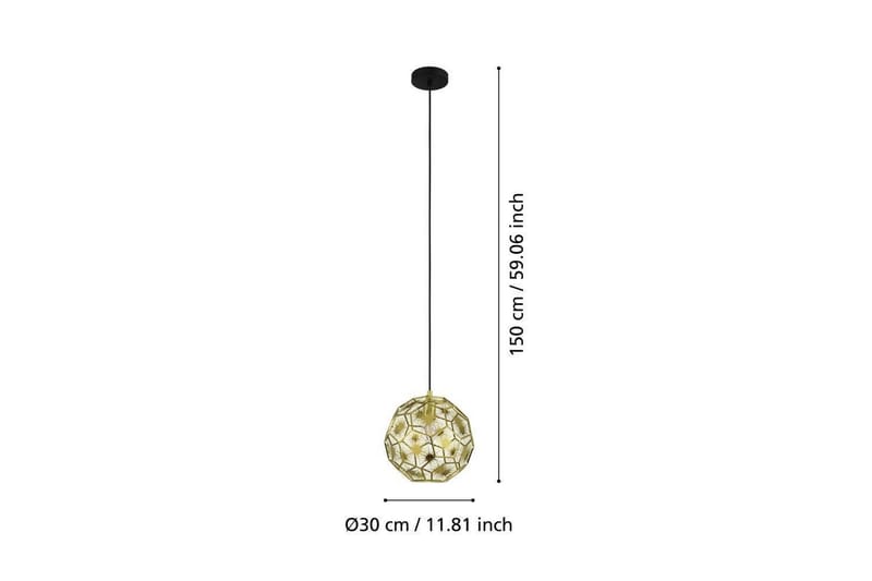 Loftpendel Eglo Skoura Rund Messing 30 cm - 30 cm - Belysning - Lamper & indendørsbelysning - Loftlampe - Pendellamper & hængelamper