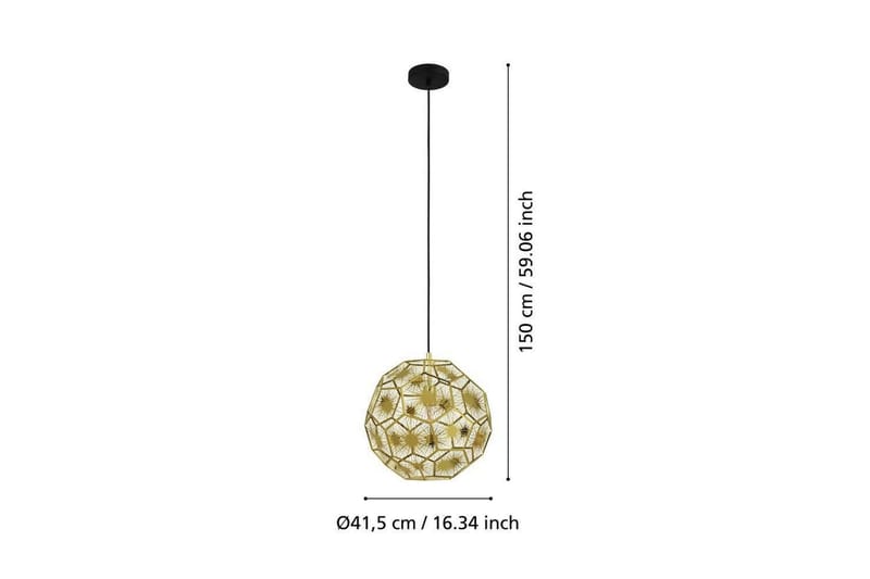 Loftpendel Eglo Skoura Rund Messing 41 cm - 41 cm - Belysning - Lamper & indendørsbelysning - Loftlampe - Pendellamper & hængelamper