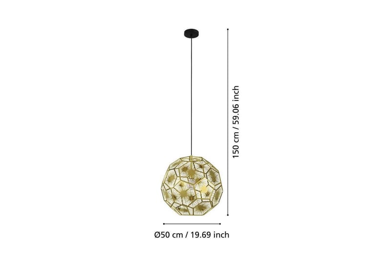 Loftpendel Eglo Skoura Rund Messing 50 cm - 50 cm - Belysning - Lamper & indendørsbelysning - Loftlampe - Pendellamper & hængelamper