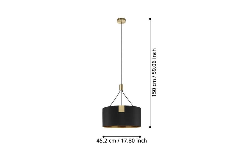 Loftpendel Eglo Tortola 1 Sort/Messing - Belysning - Lamper & indendørsbelysning - Loftlampe - Pendellamper & hængelamper