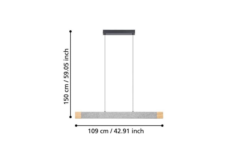 Loftpendel Eglo Vallelado Aflang Sort/Grå Træ - Belysning - Lamper & indendørsbelysning - Loftlampe - Pendellamper & hængelamper