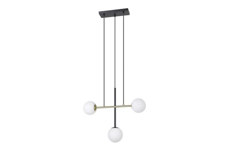 Loftpendel Eglo Paz Opalhvid/Sort Messing med 3 Lamper, undefined