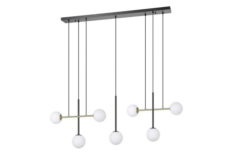 Loftpendel Eglo Paz Opalhvid/Sort Messing med 7 Lamper, undefined