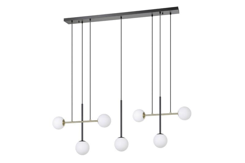 Loftpendel Eglo Paz Opalhvid/Sort Messing med 7 Lamper, undefined