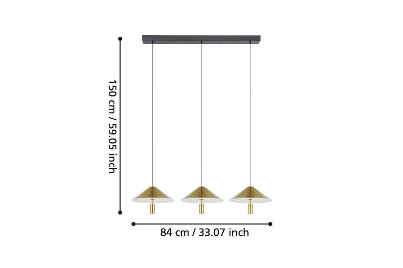 Loftpendel Eglo Paraguay Messing med 3 Lamper - Belysning - Lamper & indendørsbelysning - Loftlampe - Pendellamper & hængelamper