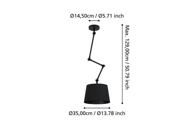 Loftpendel Eglo Pistunio Sort - Sort - Belysning - Lamper & indendørsbelysning - Loftlampe - Pendellamper & hængelamper