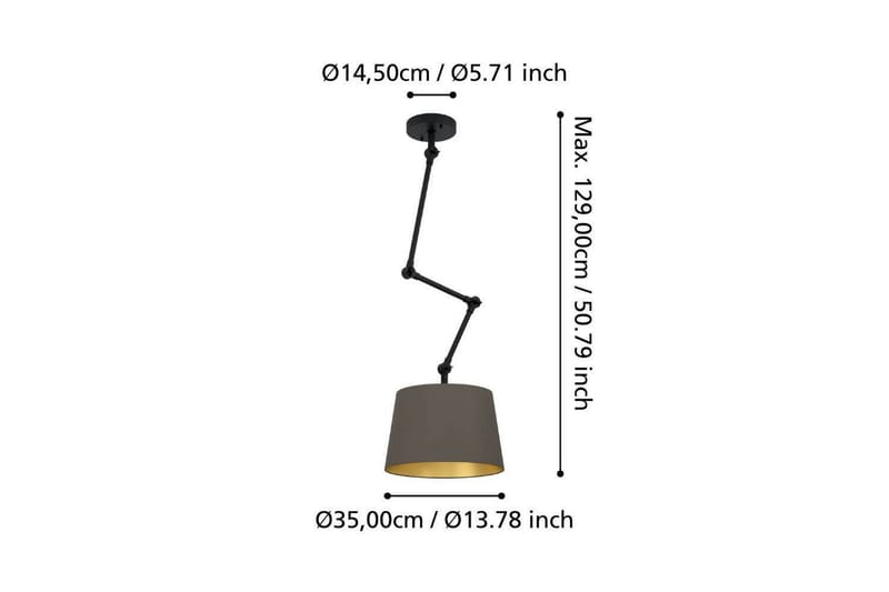 Loftpendel Eglo Pistunio Cappuccino/Messing/Sort - Cappuccino/Messing/Sort - Belysning - Lamper & indendørsbelysning - Loftlampe - Pendellamper & hængelamper