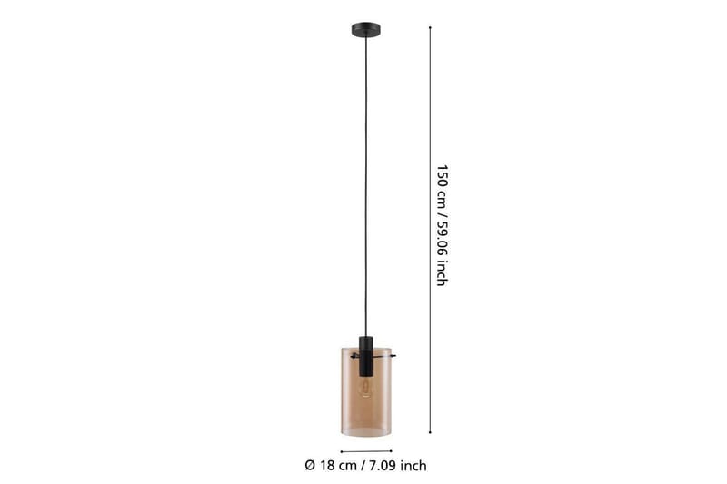 Loftpendel Eglo Polverara Sort/Amber 1 Lampe - 1 Lampe - Belysning - Lamper & indendørsbelysning - Loftlampe - Pendellamper & hængelamper